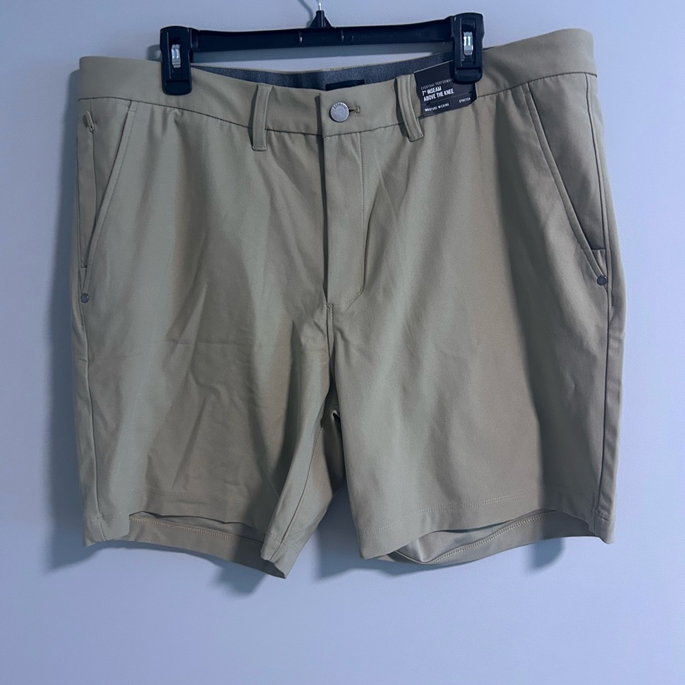 Express Men's Khaki Flat Front Shorts